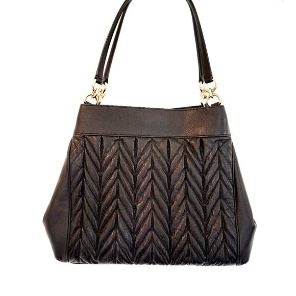 Coach Lexy Shoulder Bag Black Quilted Leather - Picture 2 of 15